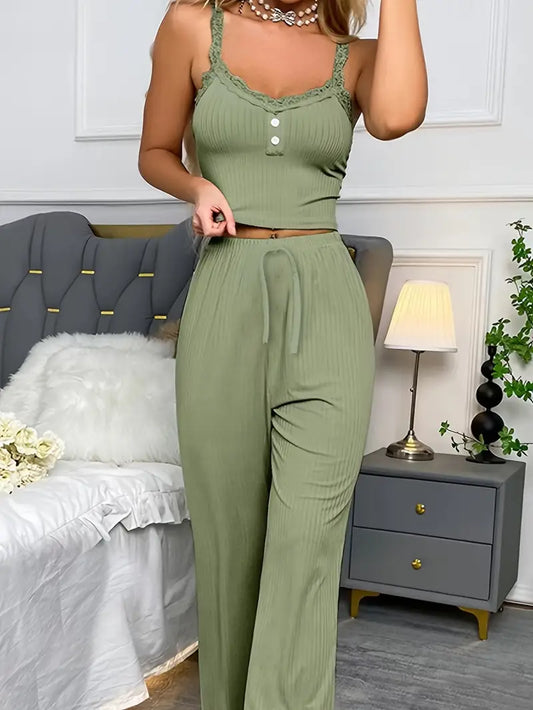 Thaliora – Modisches Set aus ärmellosem Top und Hose