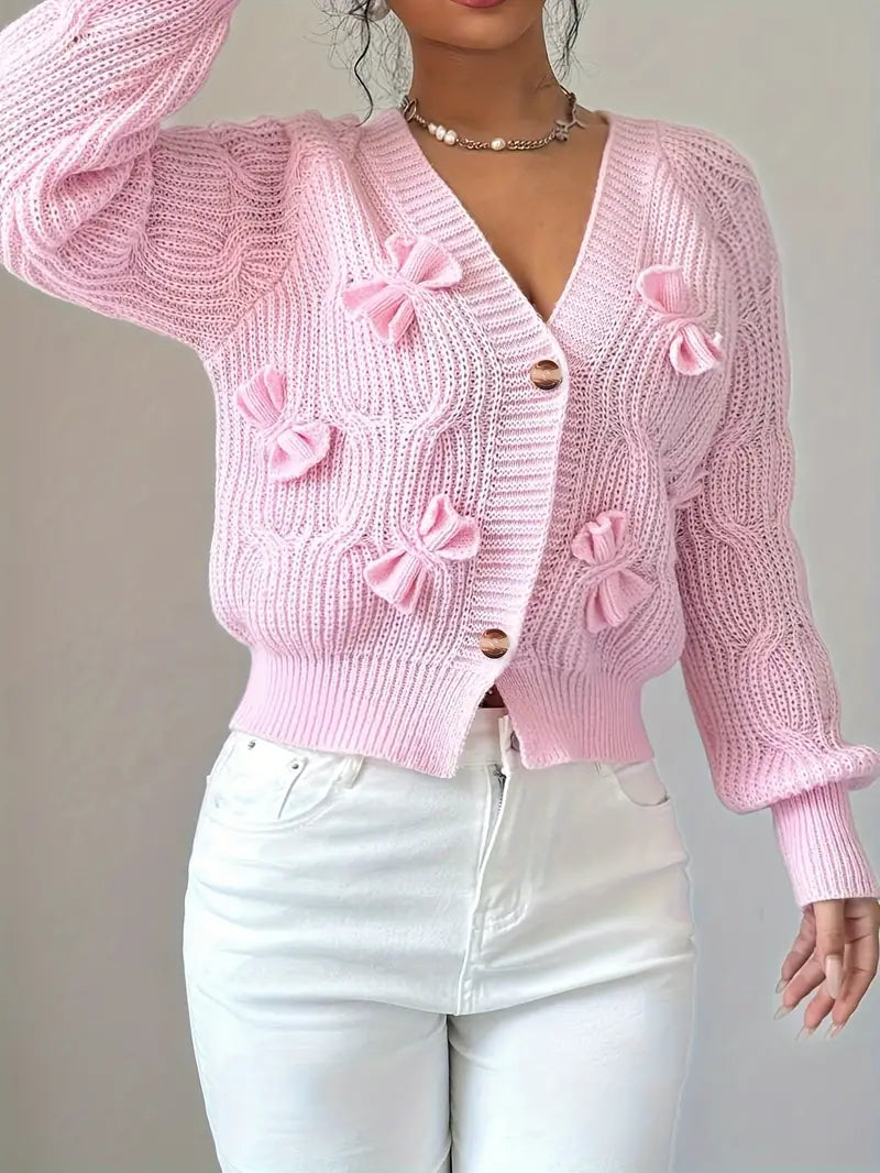 Zyrene – Gemütliche rosa Strickjacke