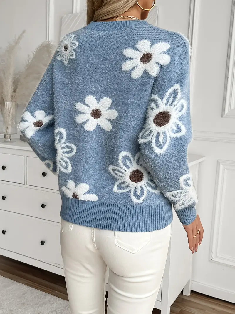 Betsy – Blumen-Strickpullover