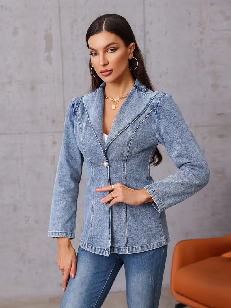 Kamala – Blazer aus Baumwoll-Jeansstoff