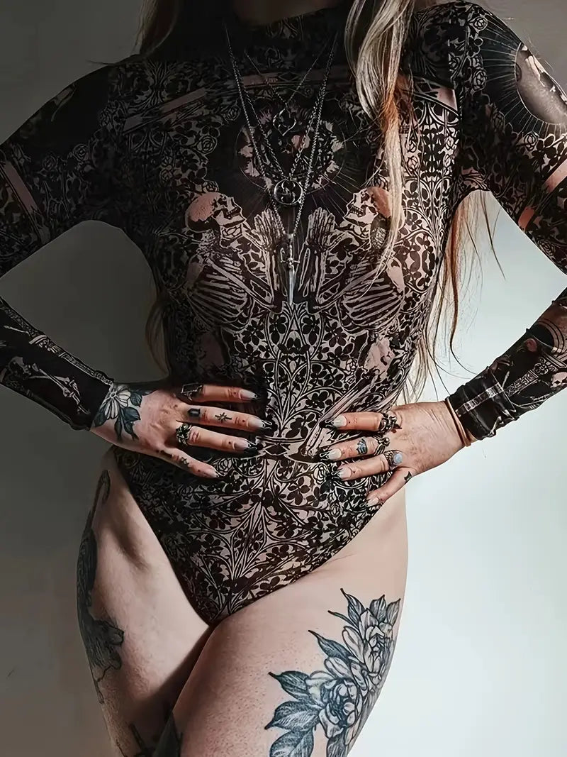 Luvy - Langärmliger Mesh-Bodysuit