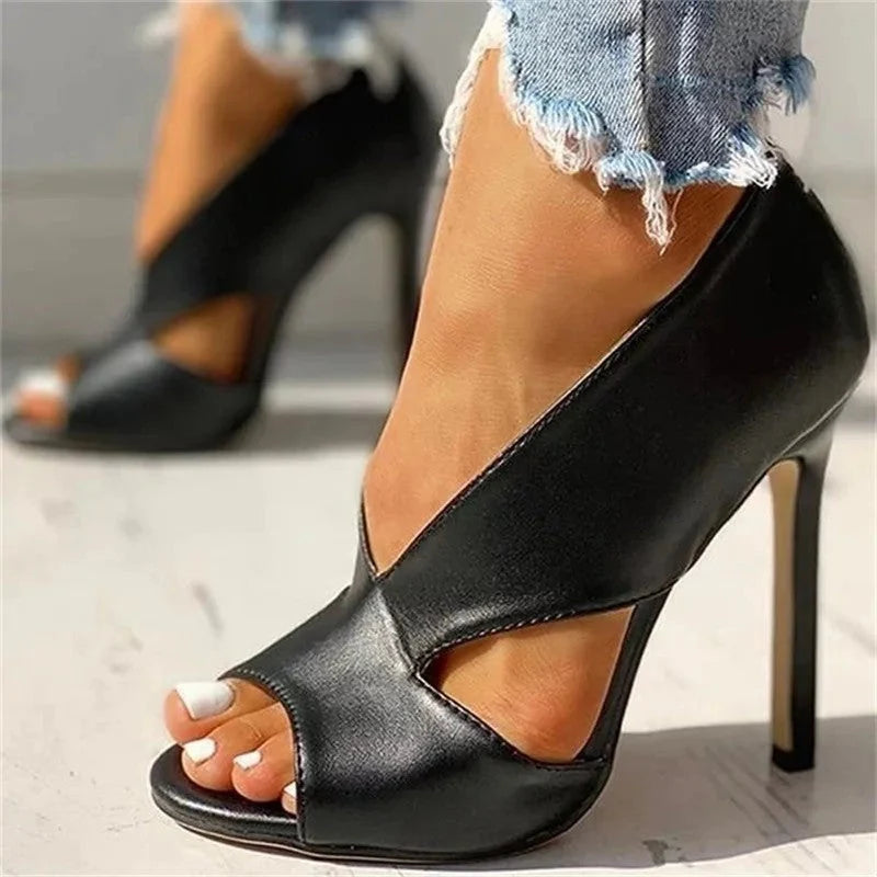 Zyphirae - Stylische, Zehenoffene Lederstilettos