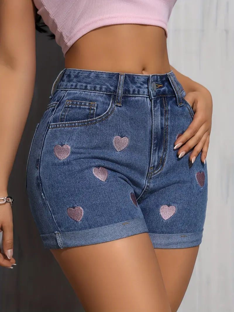 Azrielle – Baumwollshorts mit Herz-Print