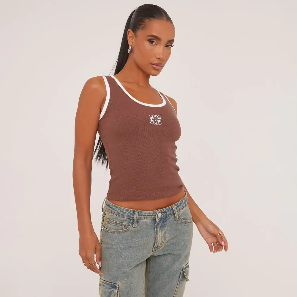 Mireya – Tanktop aus geripptem Baumwollstrick