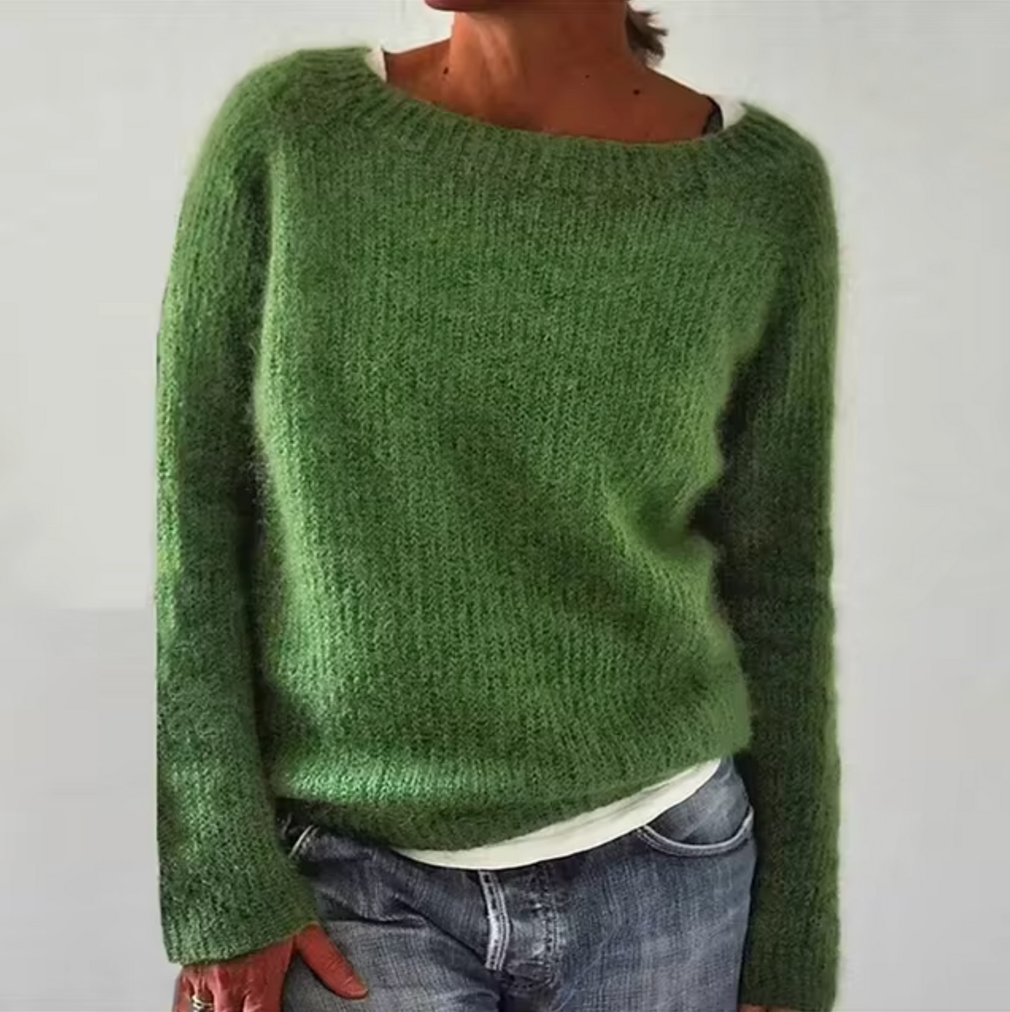 Regine – einfarbiger Strickpullover