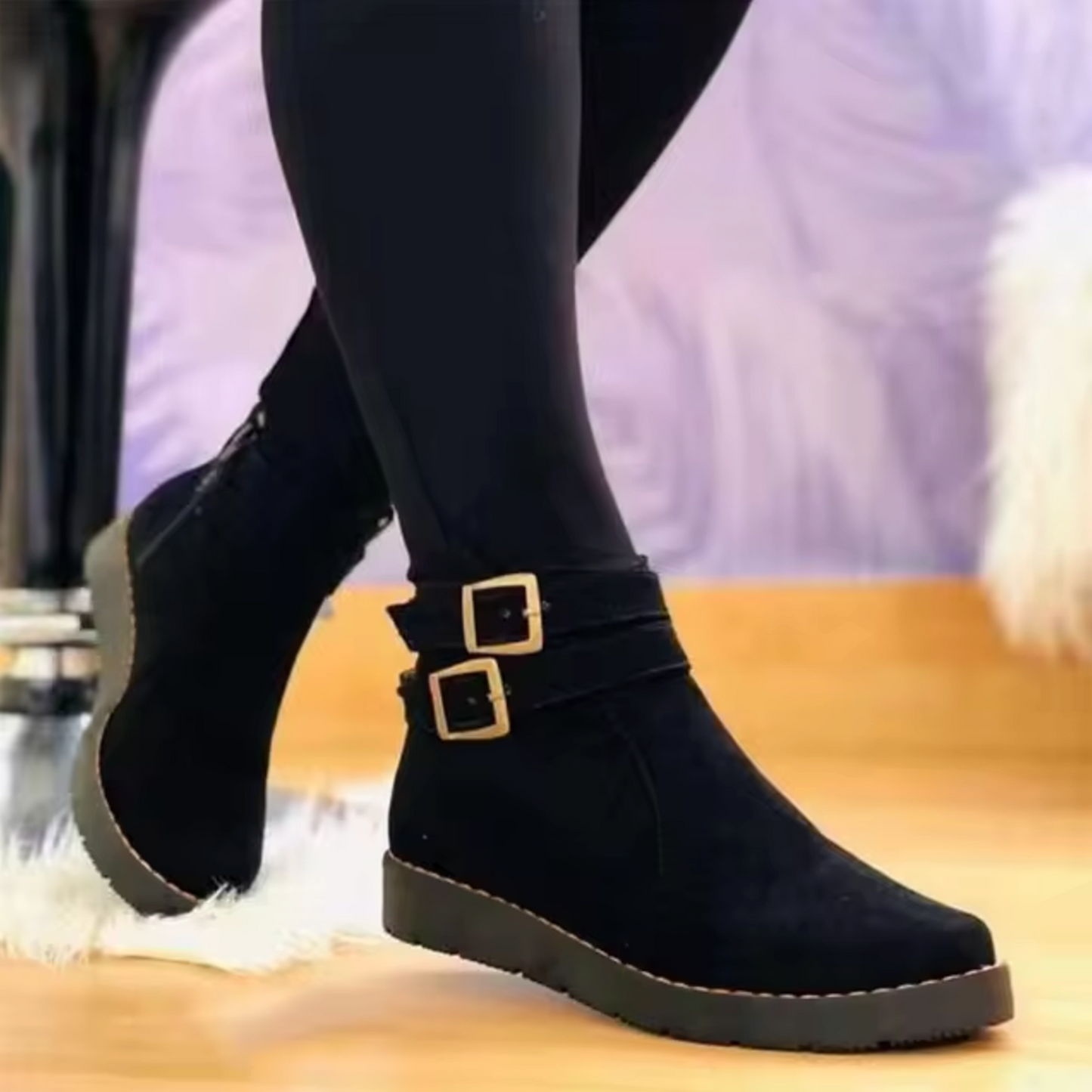 Blanche – Vintage-Stiefel mit Schnallenriemen