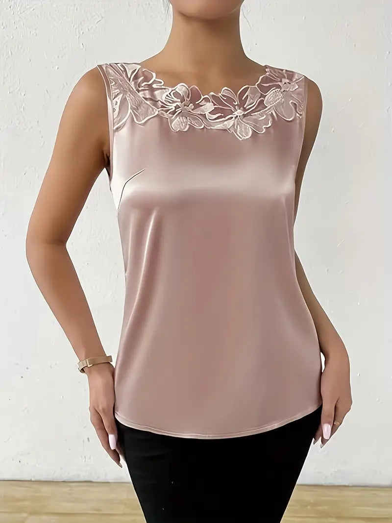 Isalina – Elegantes ärmelloses Top aus Satin