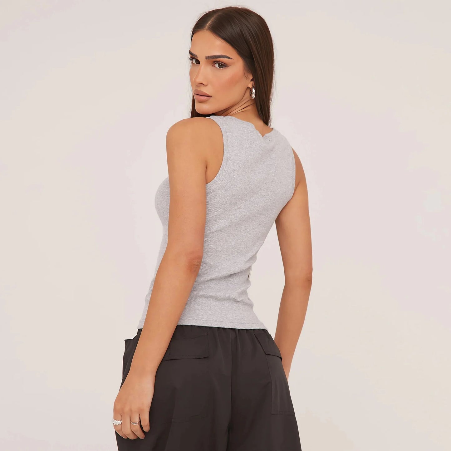 Mireya – Tanktop aus geripptem Baumwollstrick