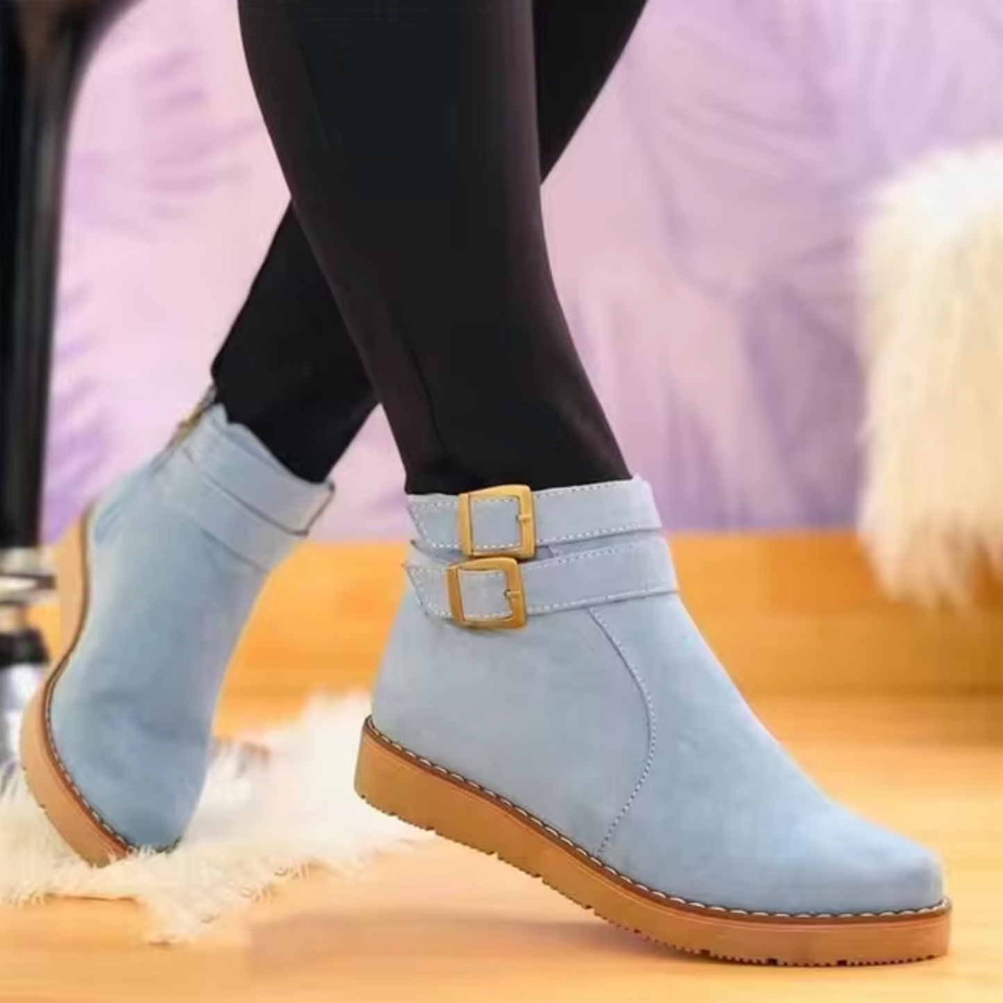 Blanche – Vintage-Stiefel mit Schnallenriemen