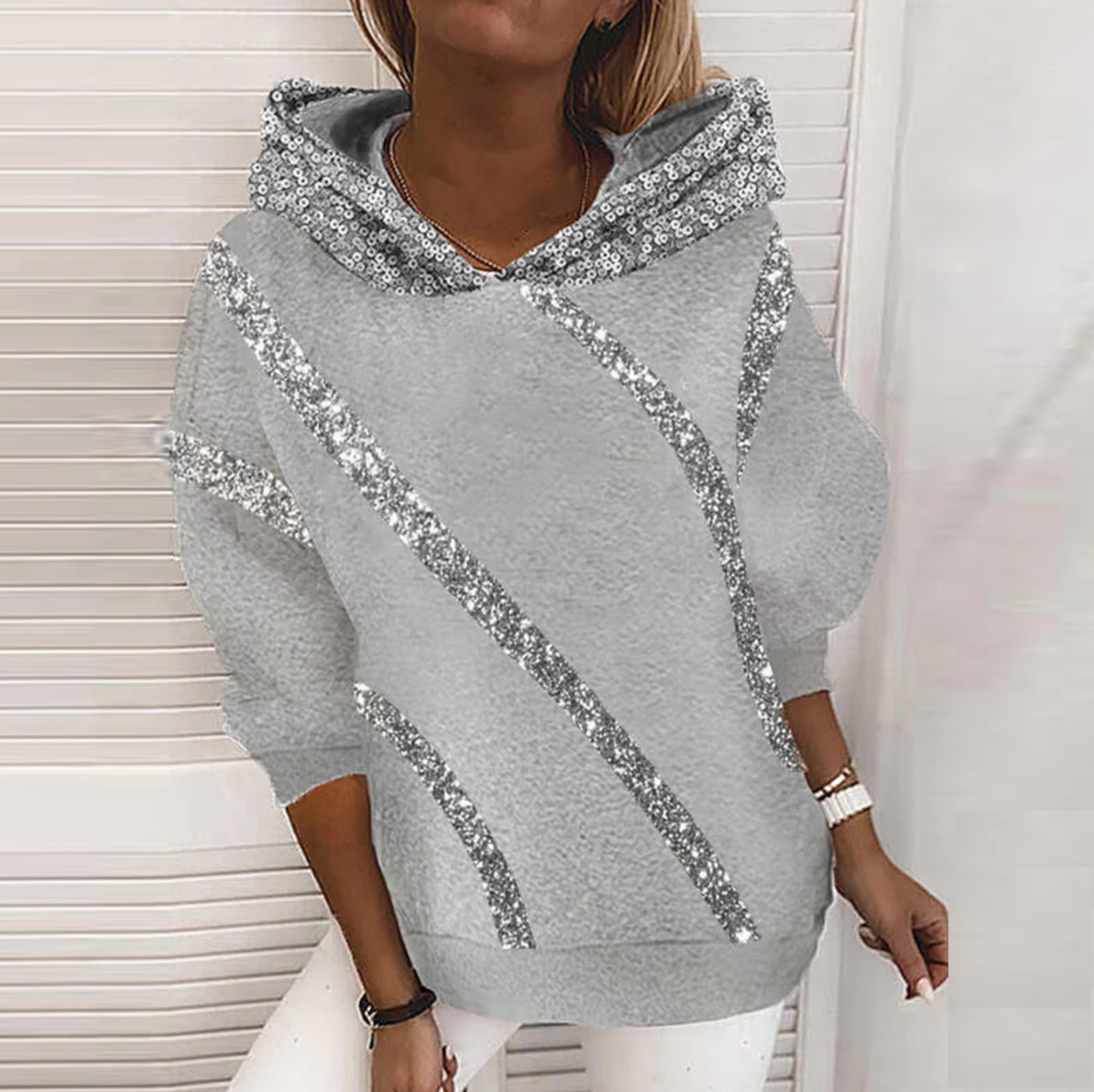 Sia – Lässiger Hoodie mit Pailletten-Print