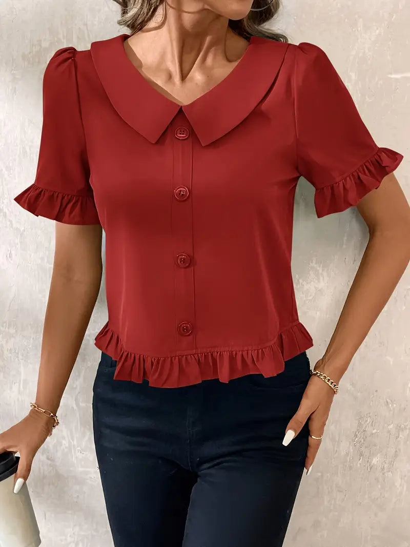 Saphira – Elegante Bluse mit Rüschenbesatz