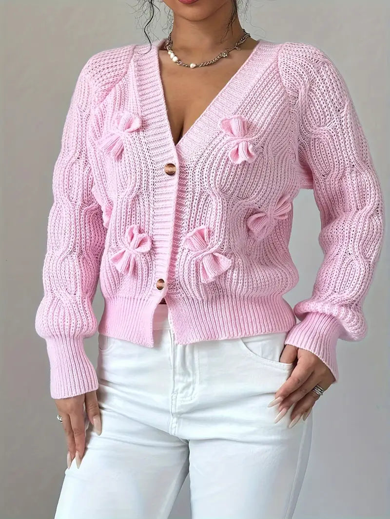 Zyrene – Gemütliche rosa Strickjacke