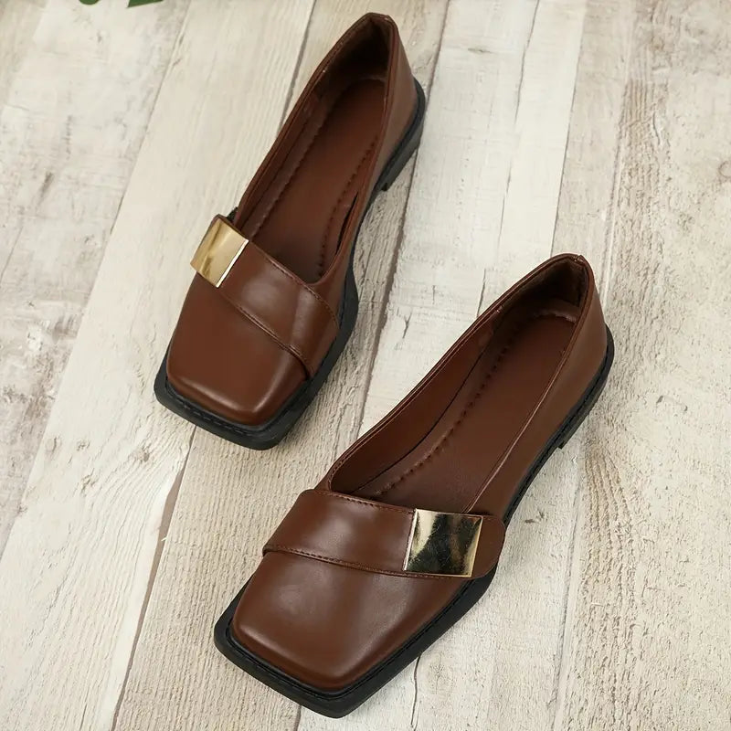 Eldraine – Elegante Leder-Loafer mit eckiger Spitze