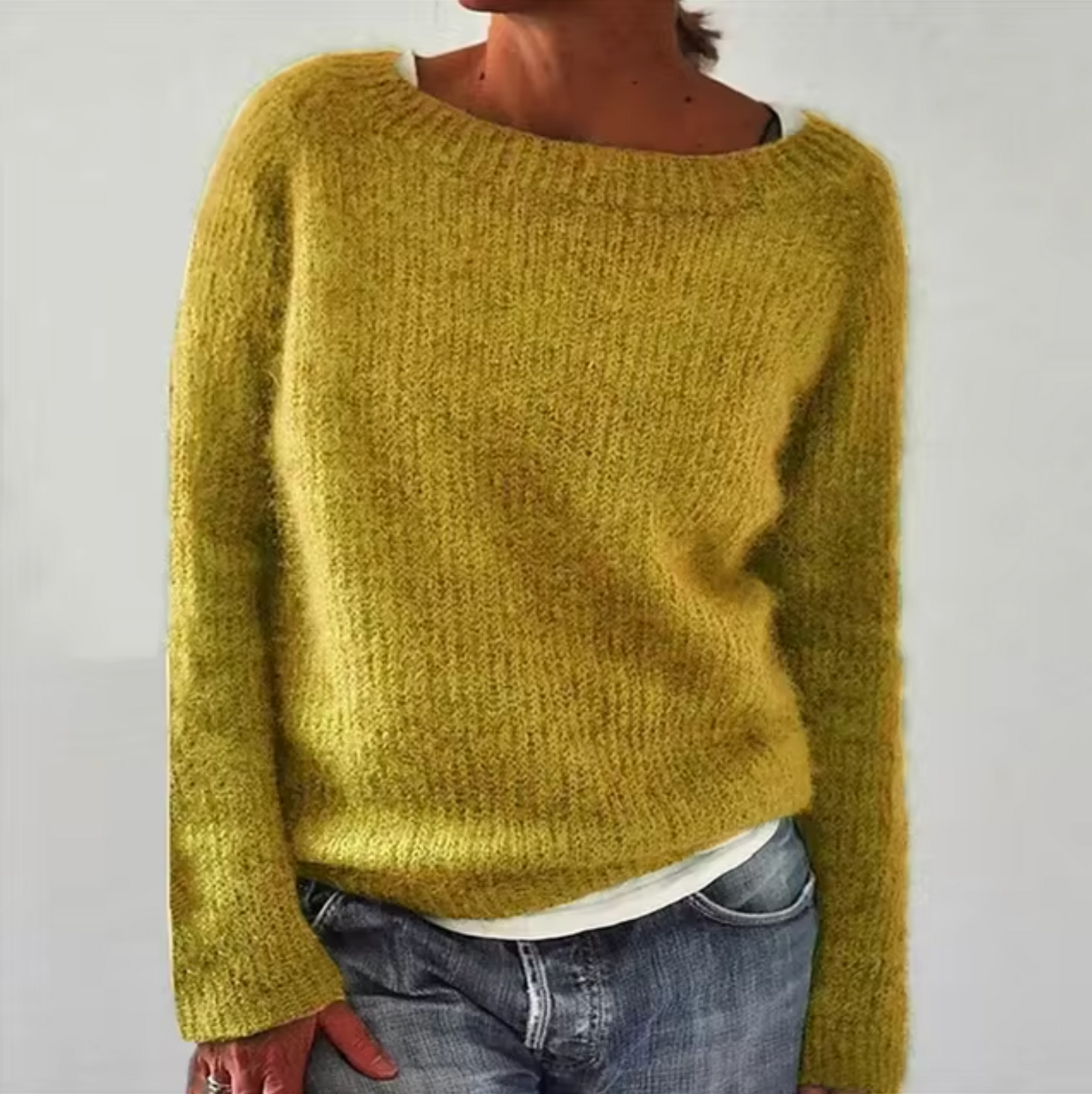 Regine – einfarbiger Strickpullover