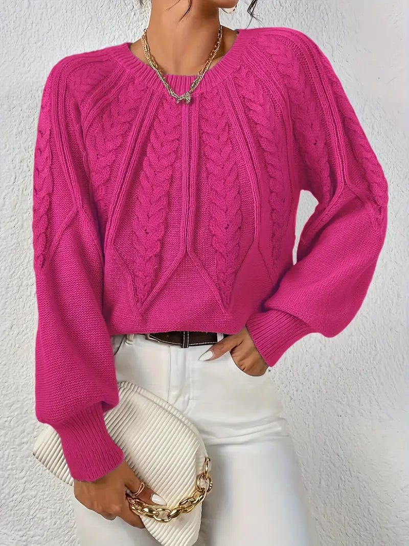 Yashodha – Stylischer Strickpullover mit Puffärmeln