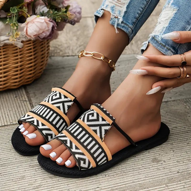 Mortivienne – Boho-Sandalen mit gewebtem Riemen