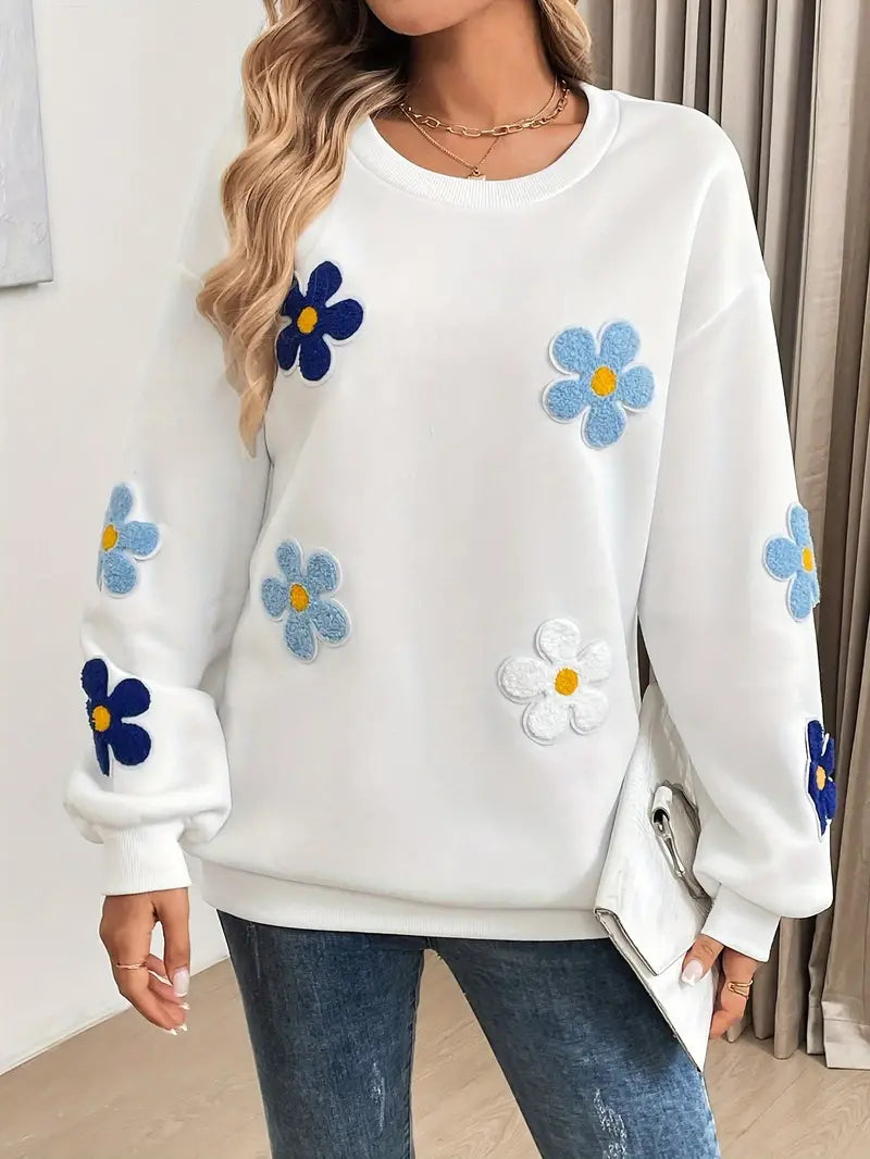 Daiyu – Baumwoll-Sweatshirt mit Blumenmuster