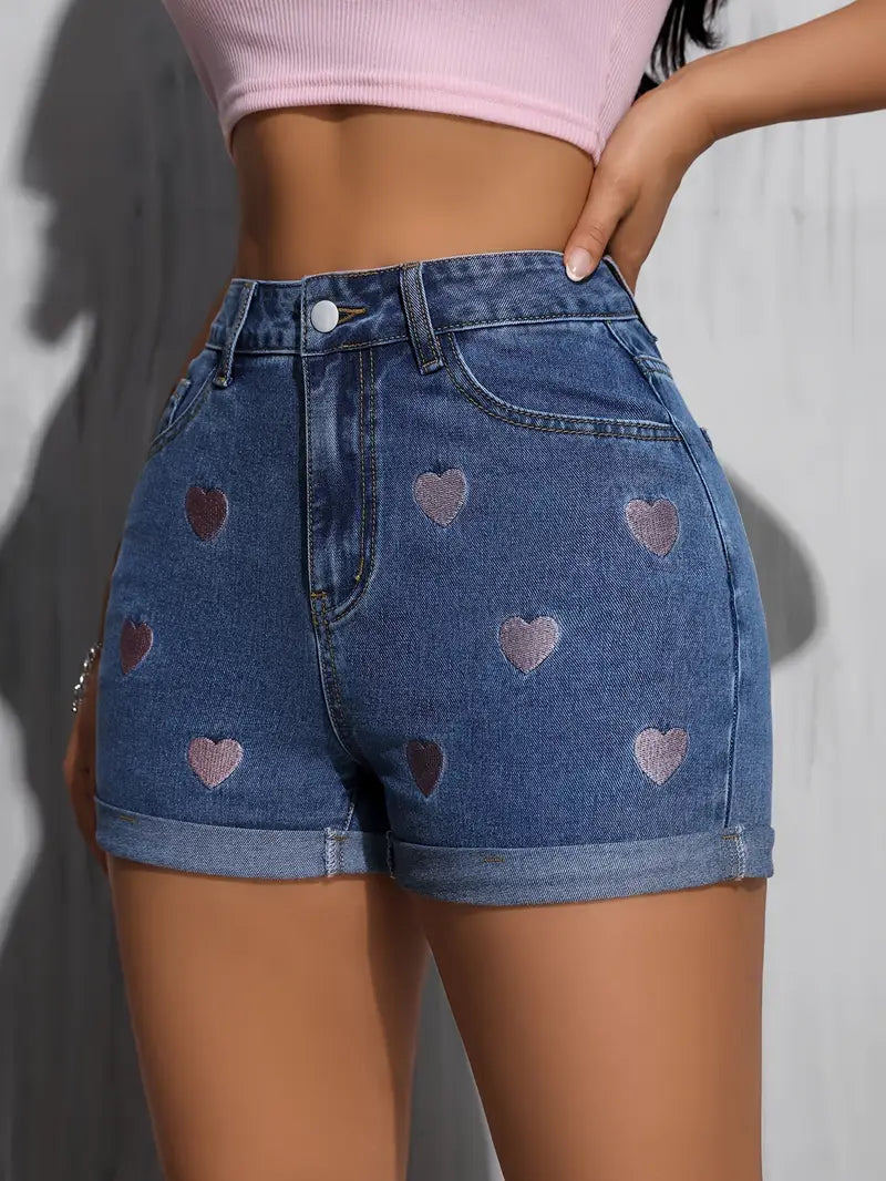 Azrielle – Baumwollshorts mit Herz-Print