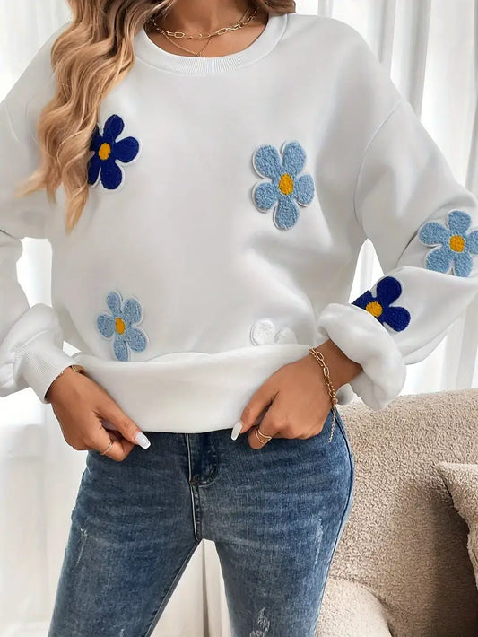 Daiyu – Baumwoll-Sweatshirt mit Blumenmuster