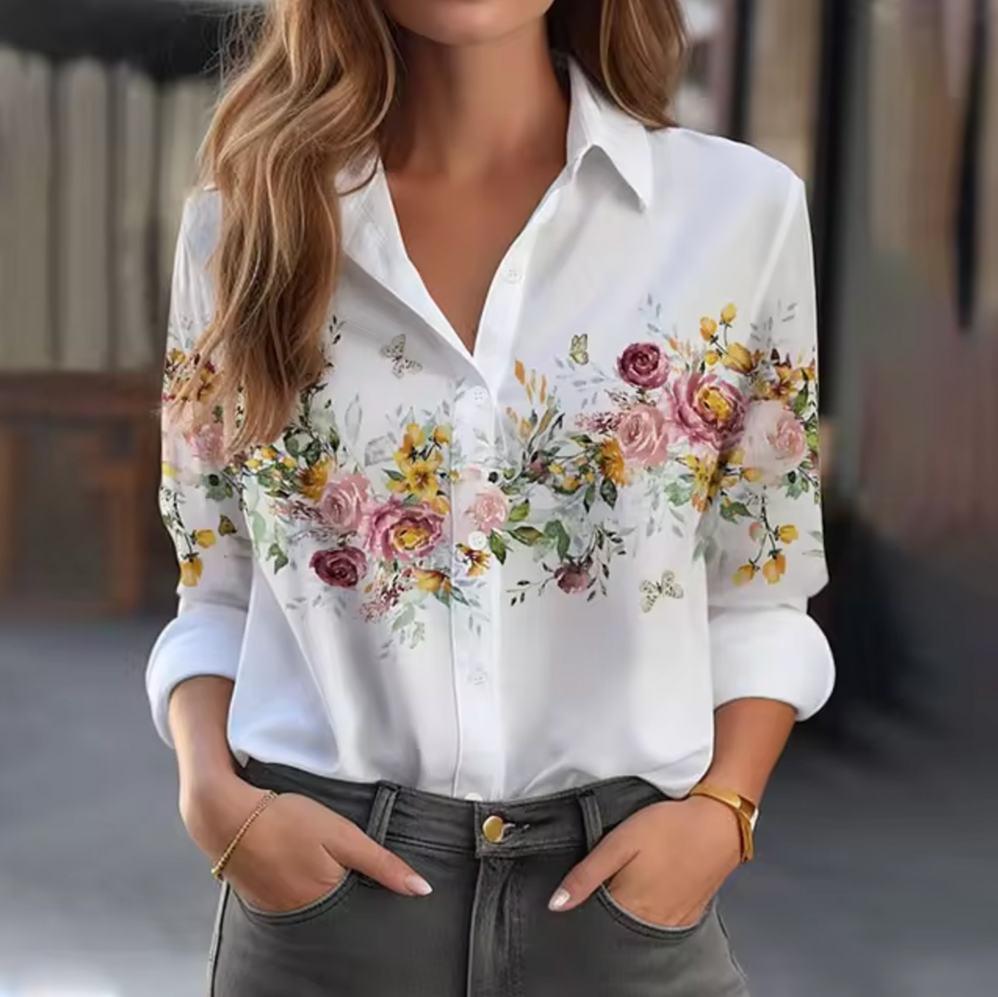 Freesia – Bluse mit Blumenmuster