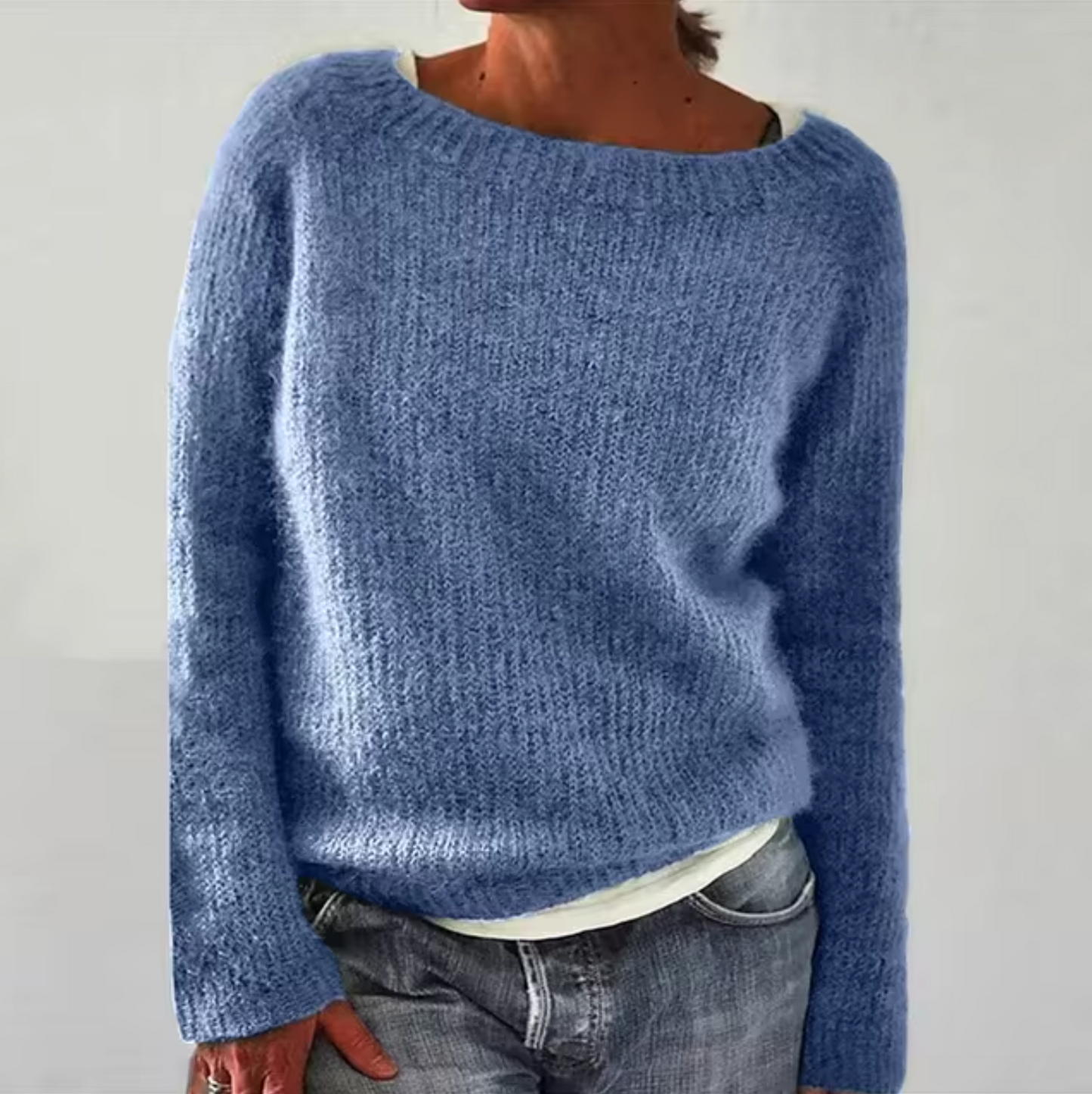 Regine – einfarbiger Strickpullover