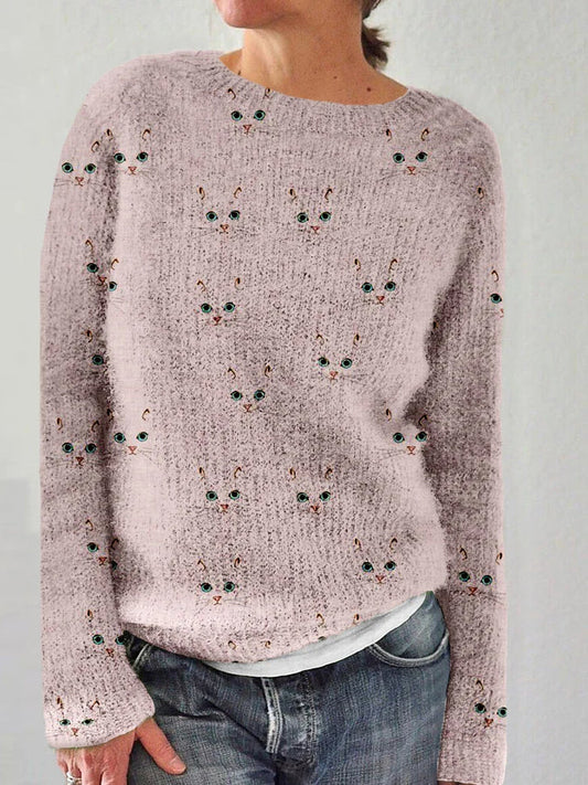 Pyper – Gestrickter Pullover mit Aufdruck