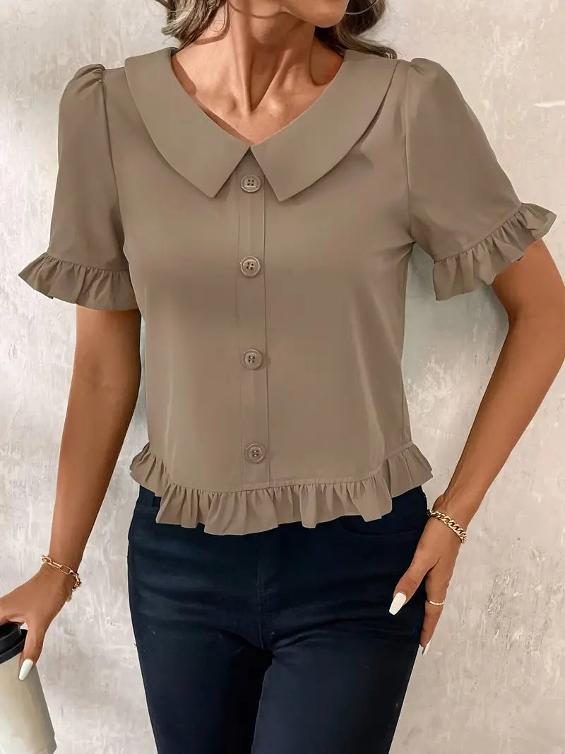 Saphira – Elegante Bluse mit Rüschenbesatz