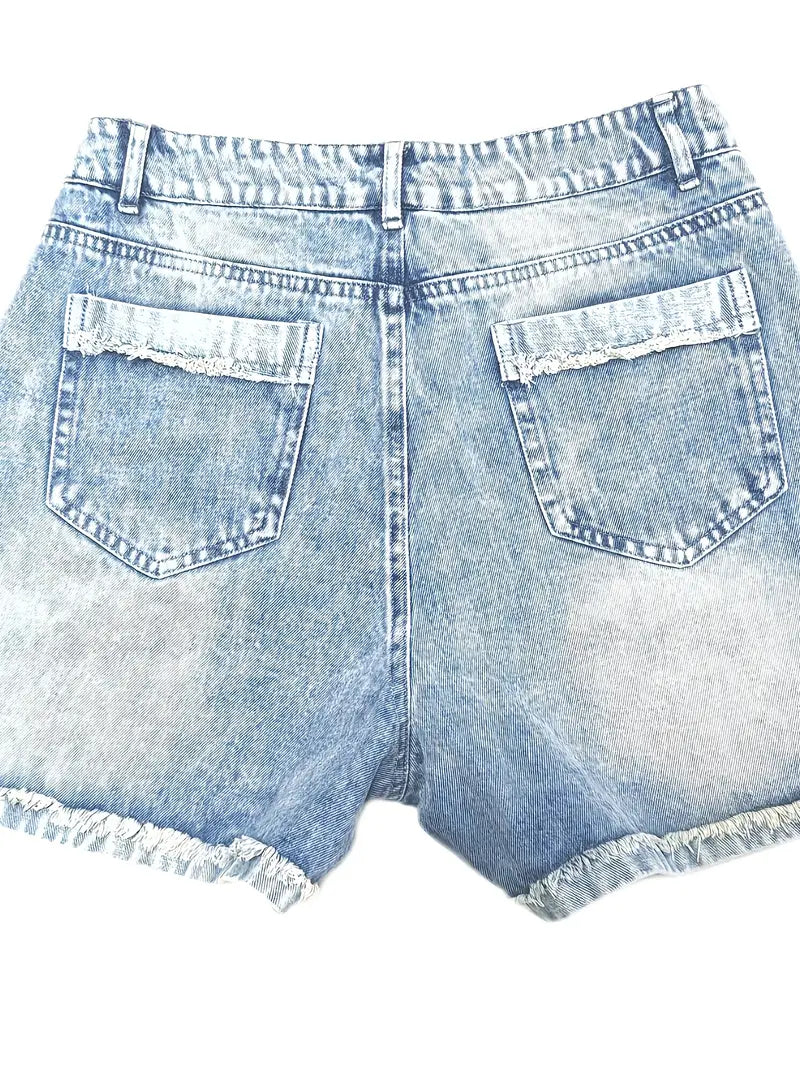 Seraphira – Stilvolle Baumwoll-Jeansshorts mit hoher Taille