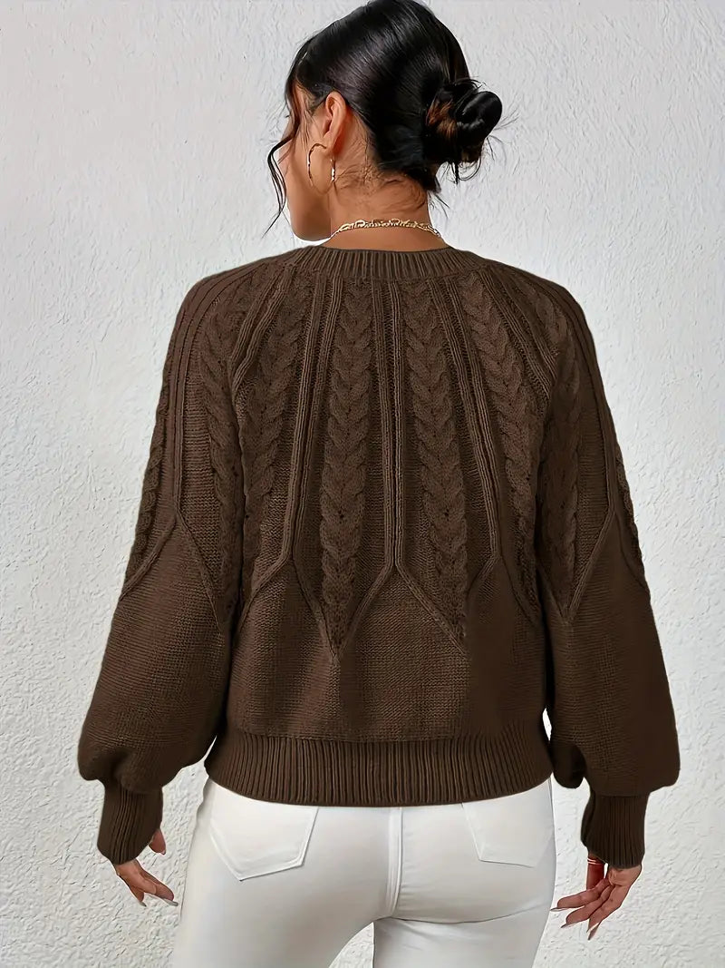 Yashodha – Stylischer Strickpullover mit Puffärmeln