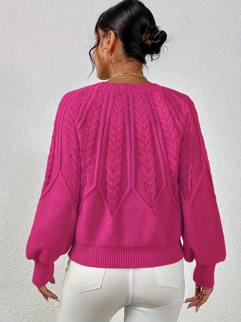 Yashodha – Stylischer Strickpullover mit Puffärmeln