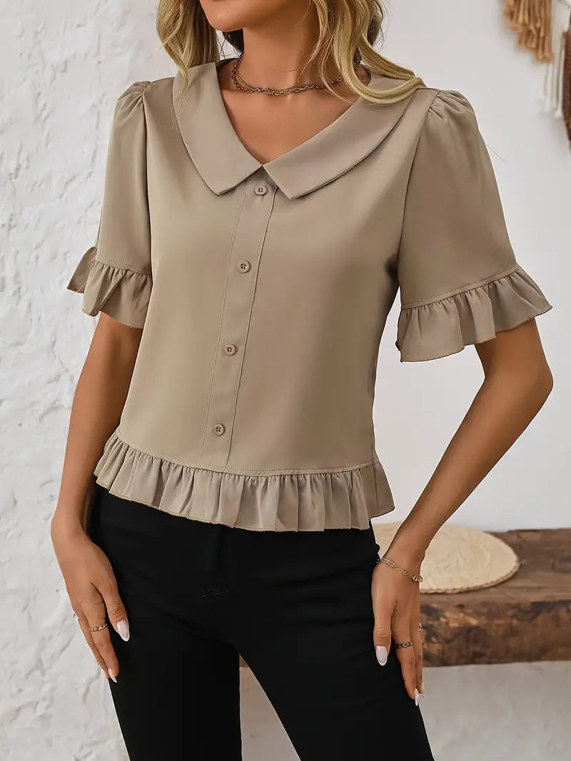 Saphira – Elegante Bluse mit Rüschenbesatz