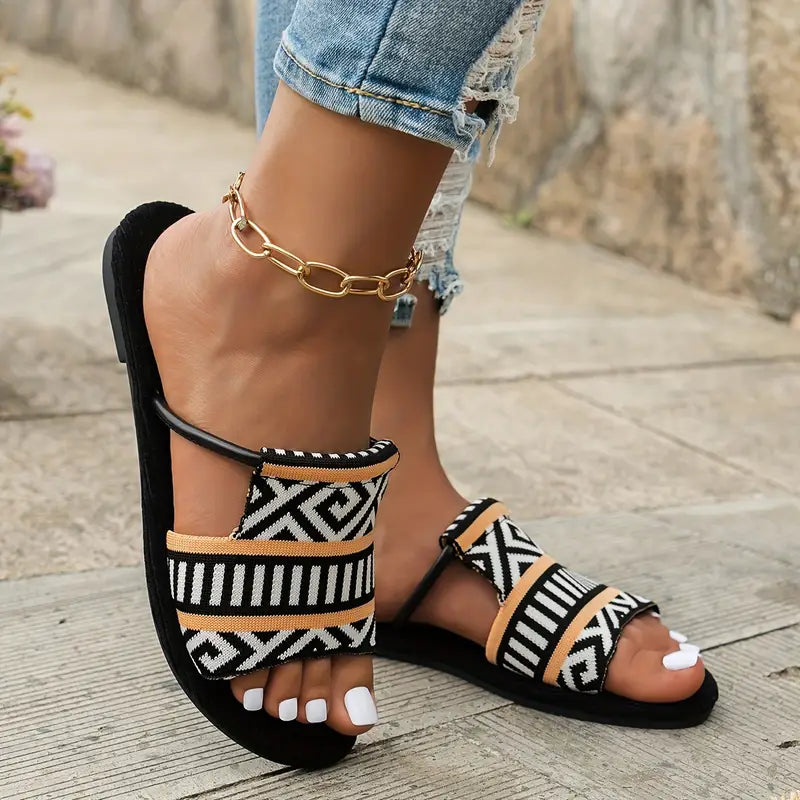 Mortivienne – Boho-Sandalen mit gewebtem Riemen