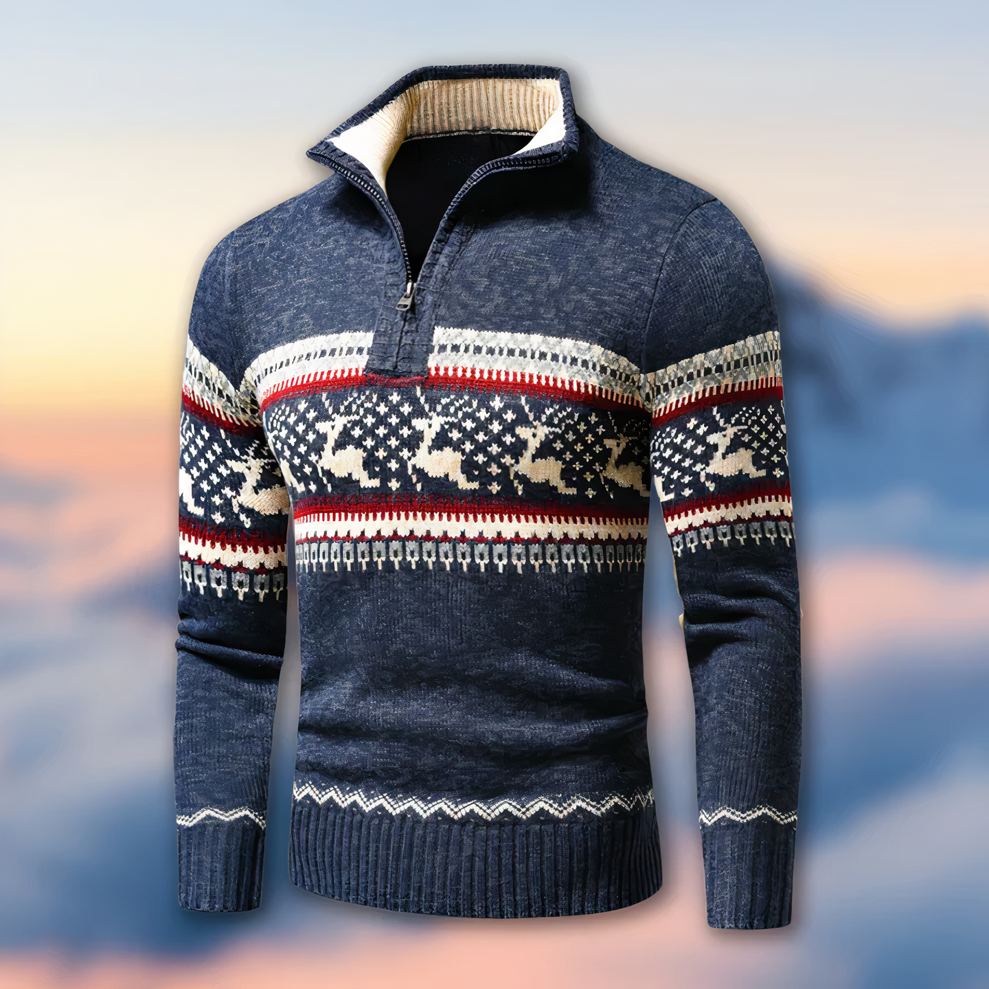 Munro - Strickpullover mit halbem Reißverschluss