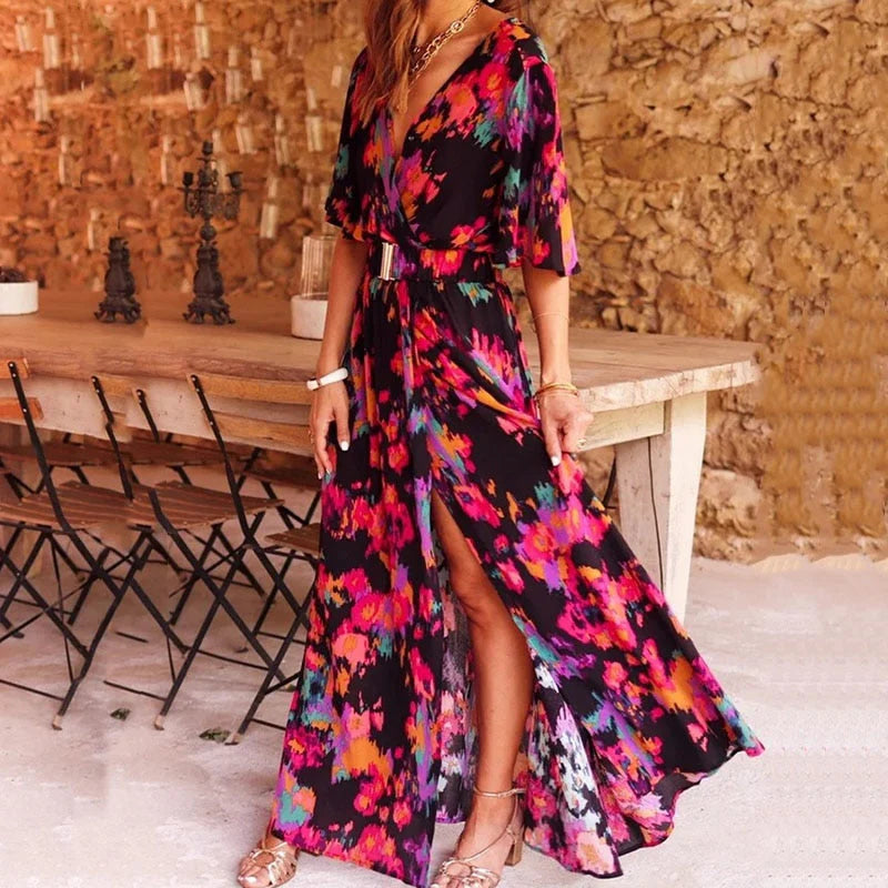 Selverine – Maxikleid mit stilvollem Print