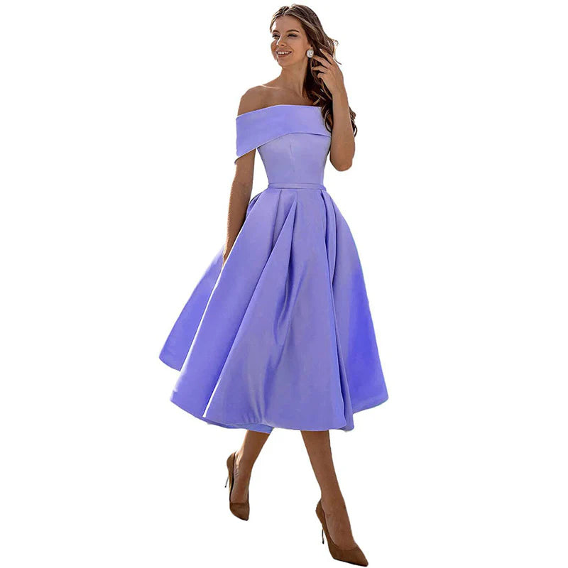 Azrielle – Elegantes schulterfreies Kleid