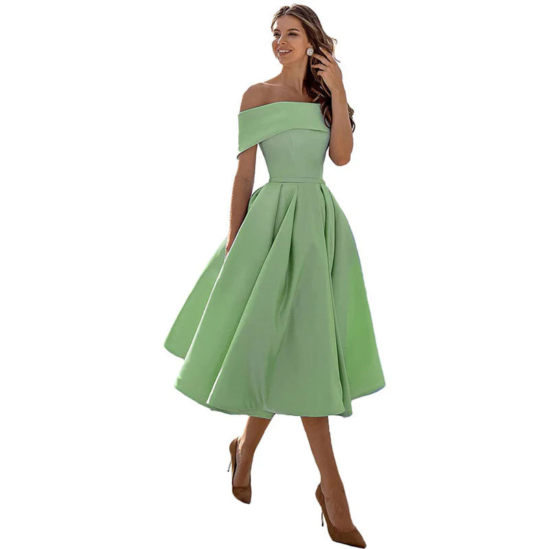 Azrielle – Elegantes schulterfreies Kleid