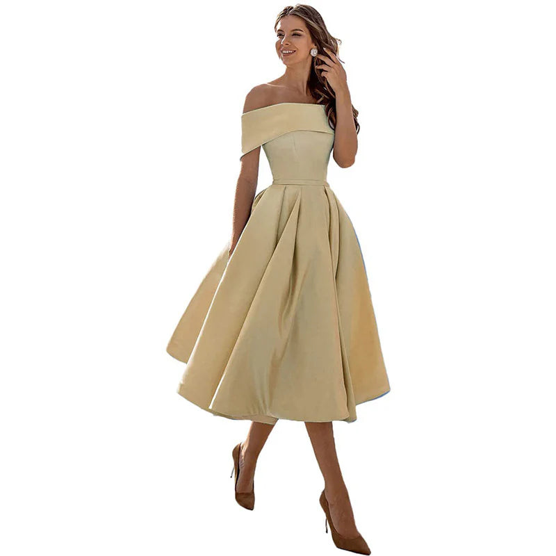 Azrielle – Elegantes schulterfreies Kleid