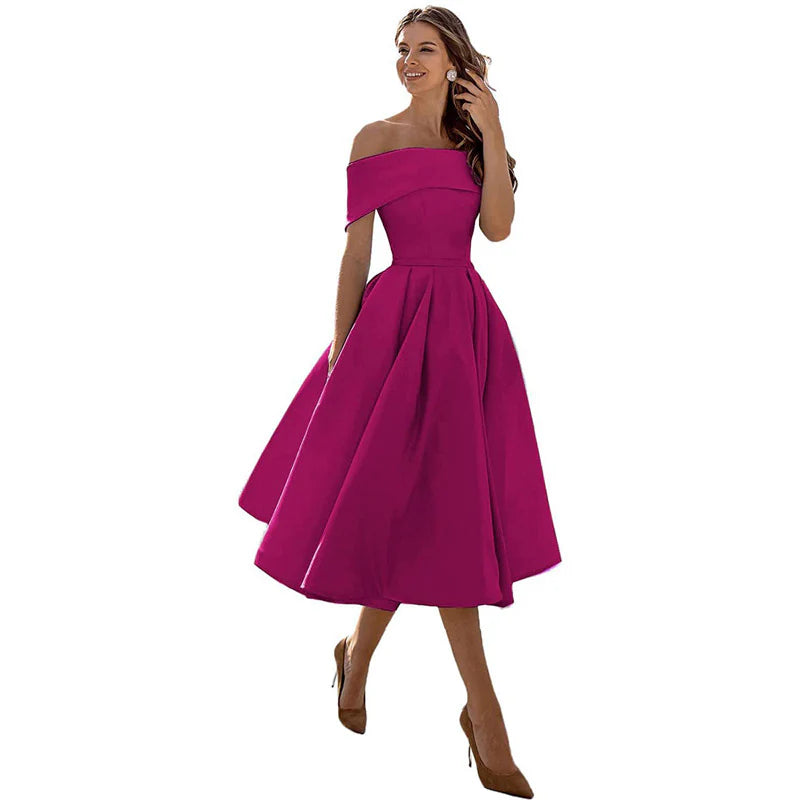 Azrielle – Elegantes schulterfreies Kleid