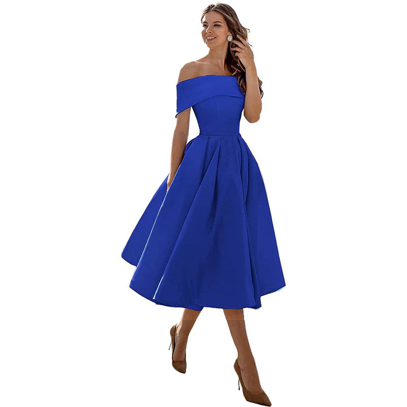 Azrielle – Elegantes schulterfreies Kleid