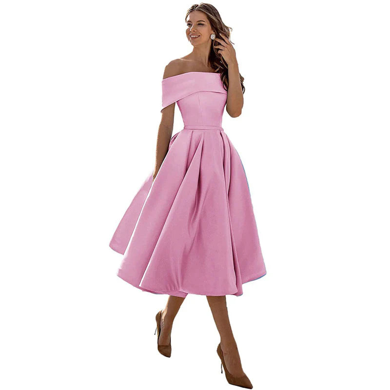 Azrielle – Elegantes schulterfreies Kleid