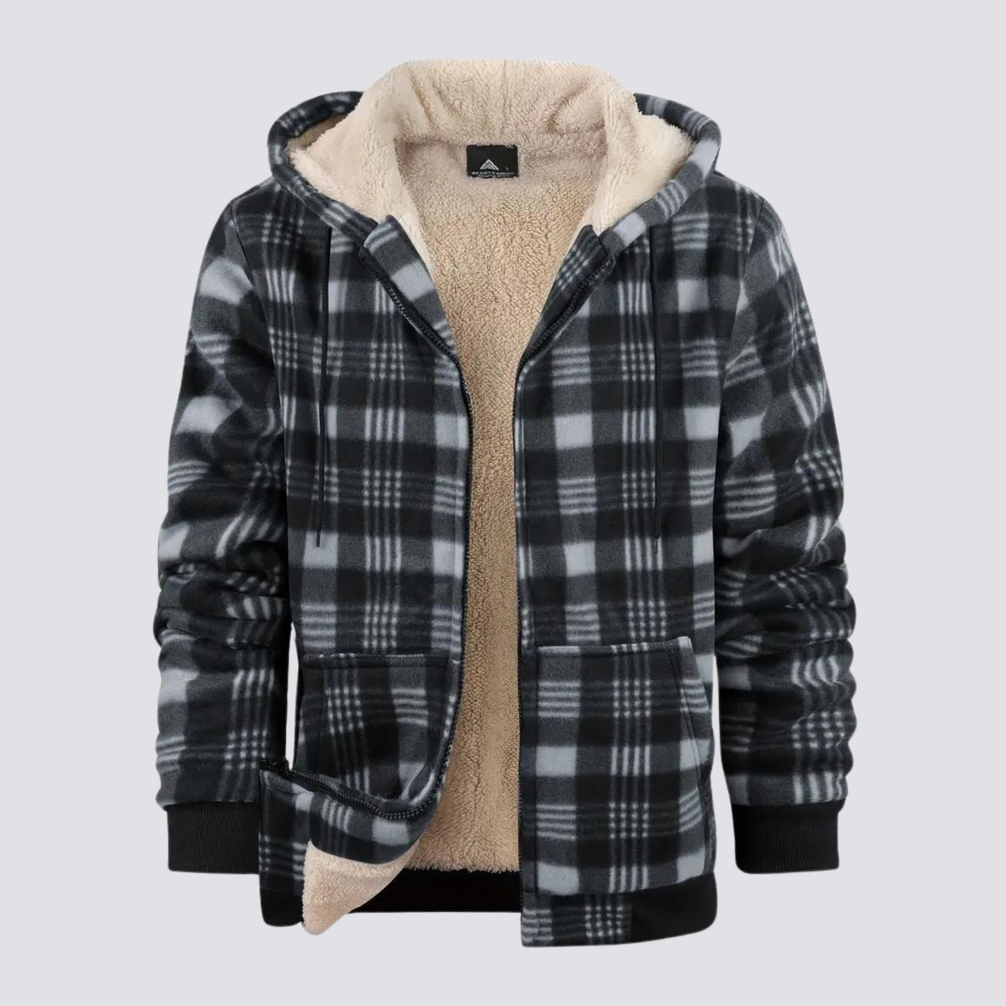 Levi - Herren Fleece-Karierte Kapuzenjacke