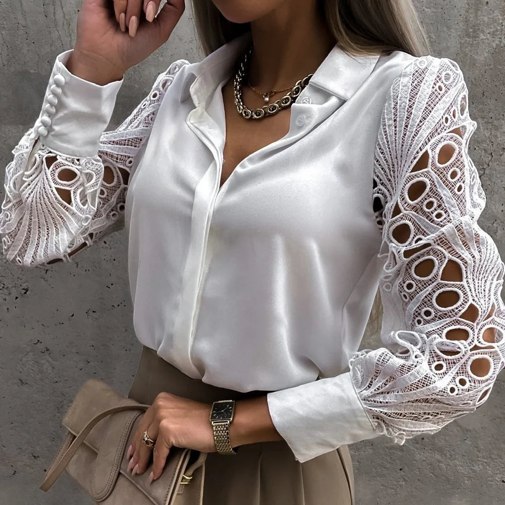 Drew – Elegante Satinbluse