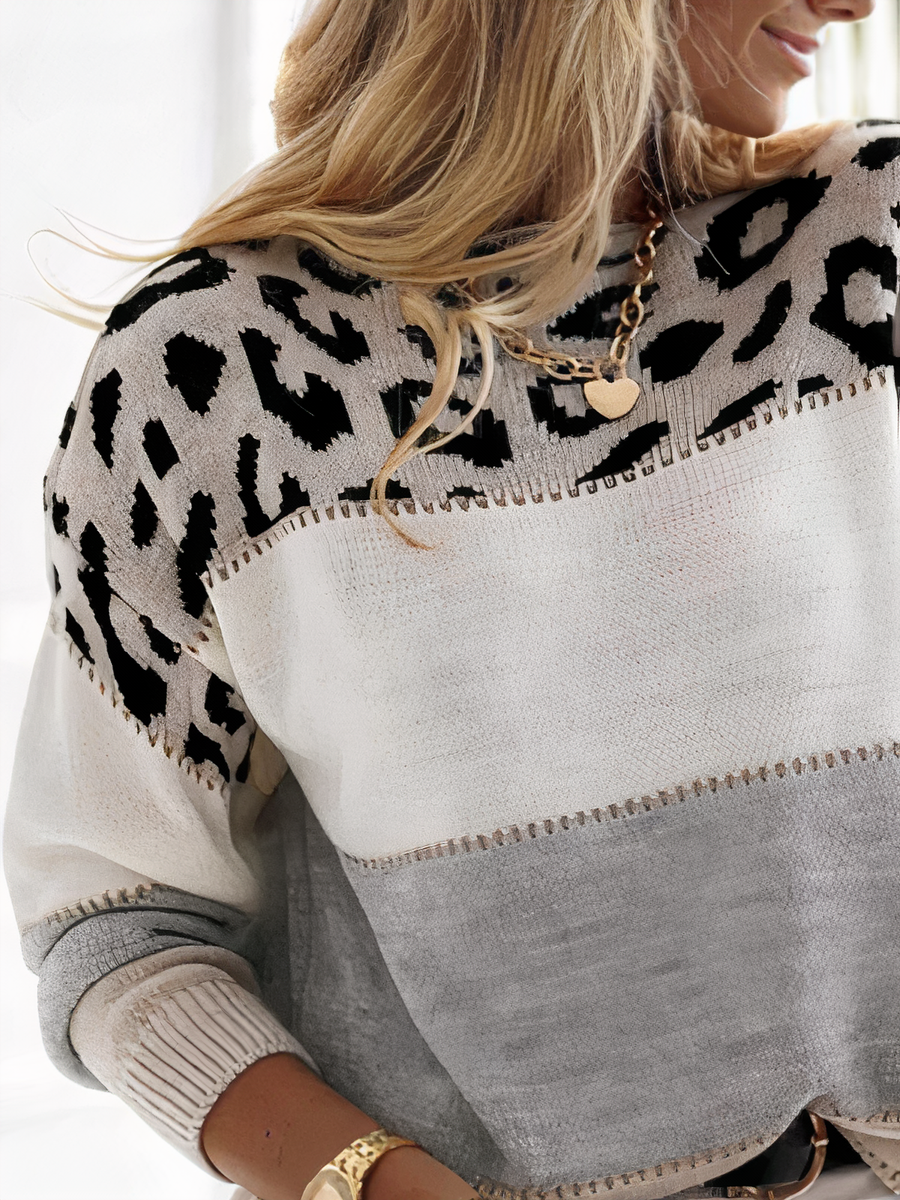 Strickpullover mit Panthermuster - Zinnia