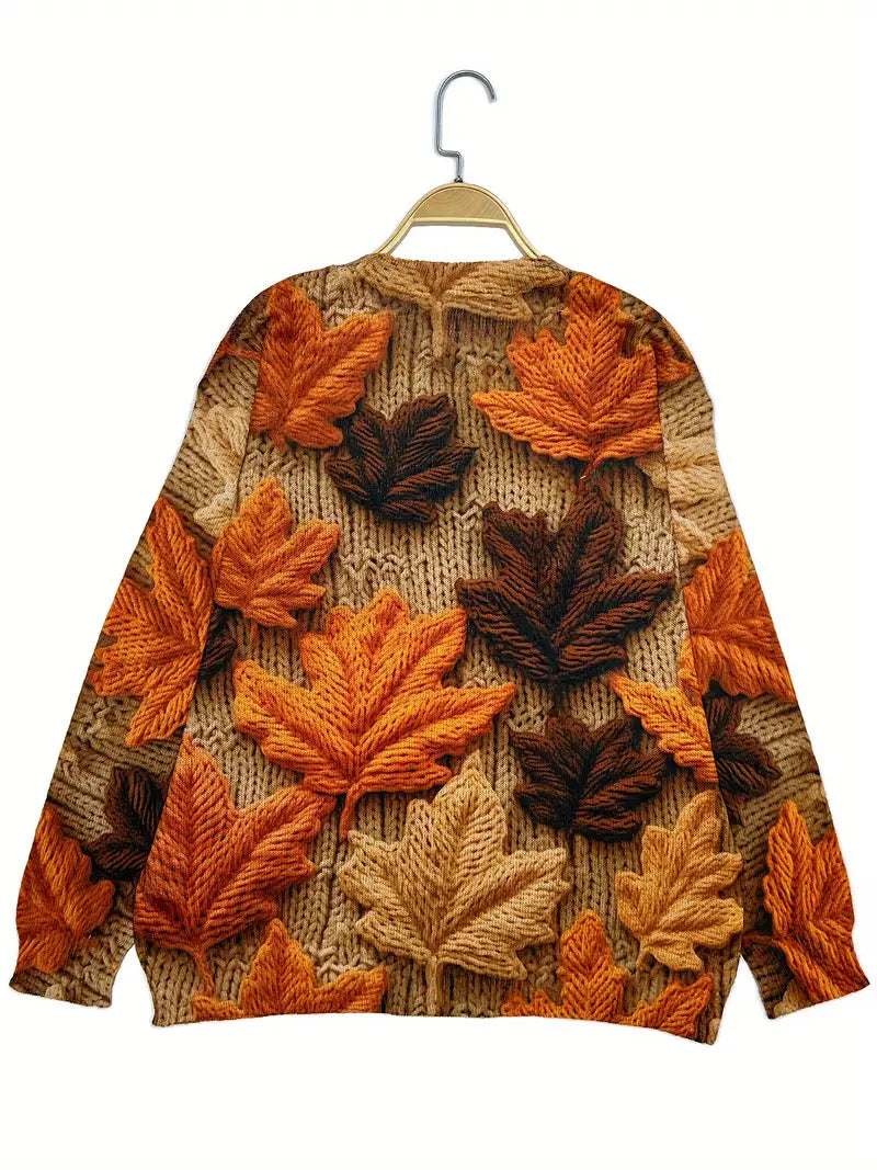 Rupal – Pullover mit Herbstblatt-Print