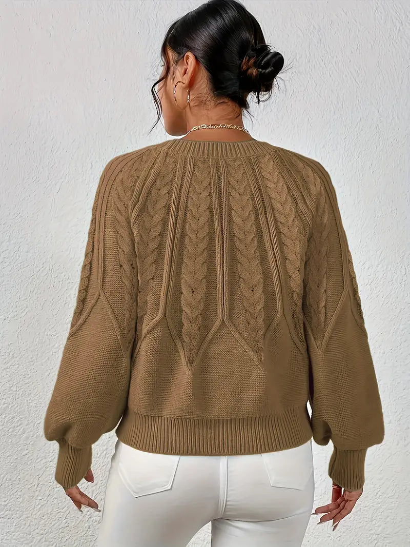 Yashodha – Stylischer Strickpullover mit Puffärmeln