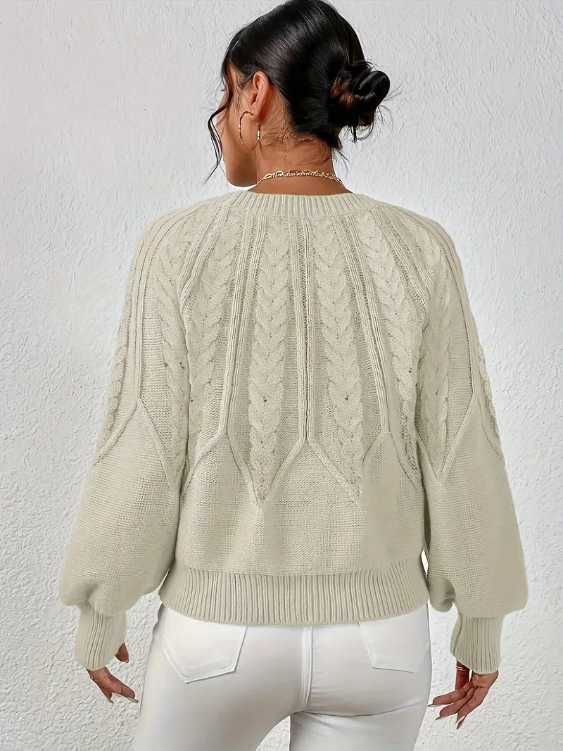 Yashodha – Stylischer Strickpullover mit Puffärmeln