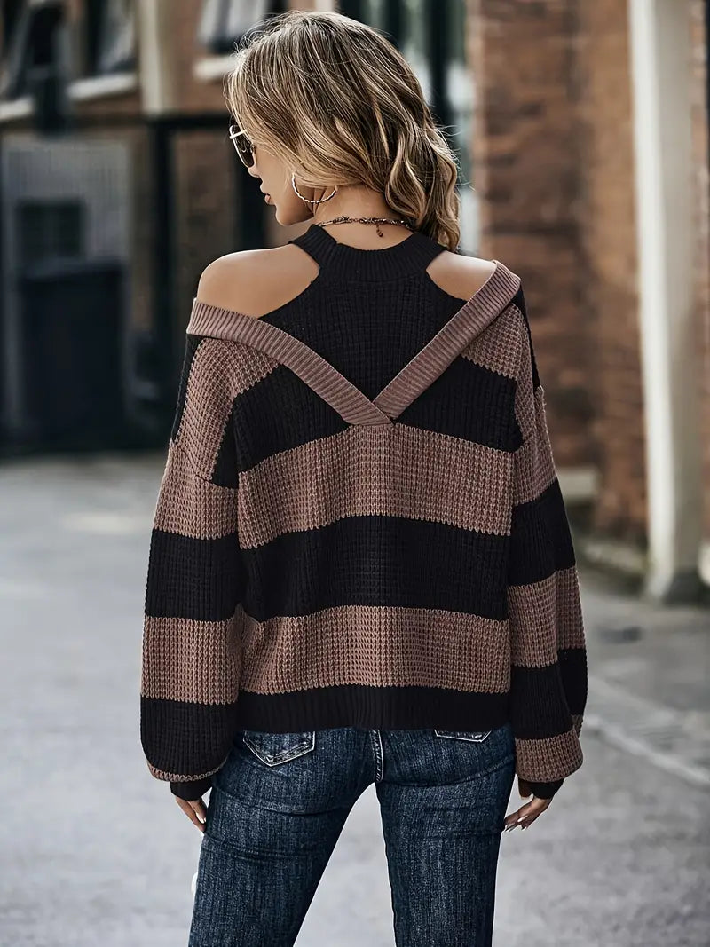 Din - Gestreifter Strickpullover