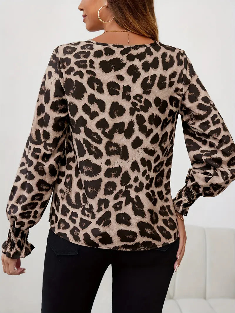 Mirabelle – Leichte Bluse mit Leopardenmuster