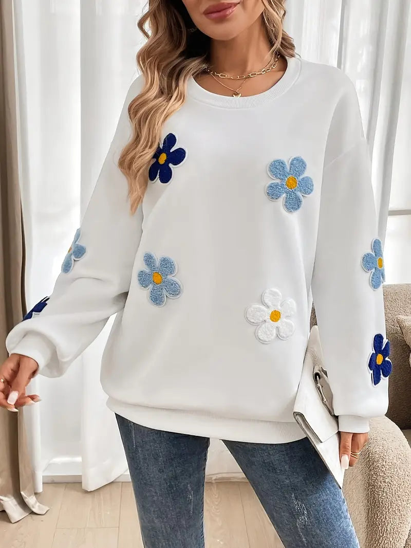 Daiyu – Baumwoll-Sweatshirt mit Blumenmuster