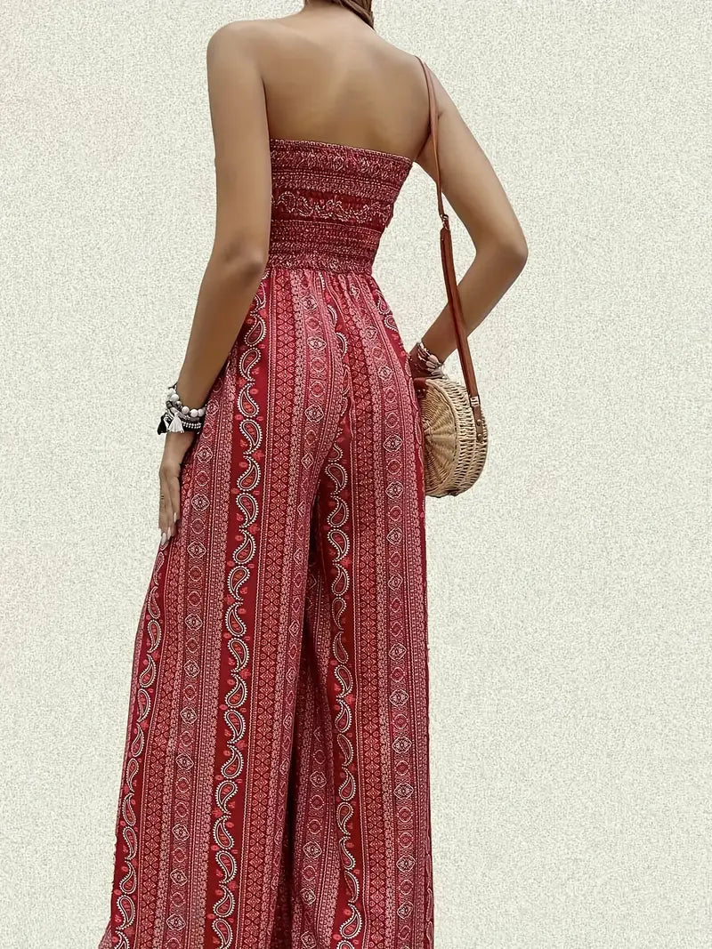 Leema – Bohemian-Jumpsuit mit weitem Bein und ohne Träge